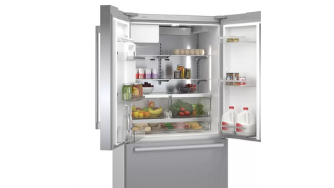 BOSCH 500 Series French Door Bottom Mount Refrigerator 36'' Easy clean stainless steel
