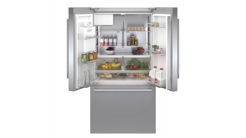 BOSCH 500 Series French Door Bottom Mount Refrigerator 36'' Easy clean stainless steel