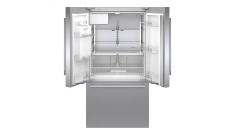 BOSCH 500 Series French Door Bottom Mount Refrigerator 36'' Easy clean stainless steel