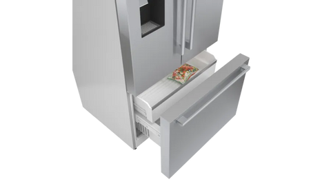 BOSCH 500 Series French Door Bottom Mount Refrigerator 36'' Easy clean stainless steel