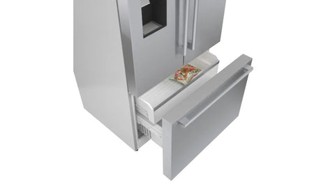 BOSCH 500 Series French Door Bottom Mount Refrigerator 36'' Easy clean stainless steel