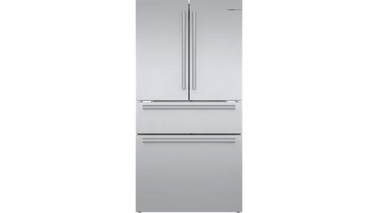 BOSCH 800 Series French Door Bottom Mount Refrigerator 36'' Easy clean stainless steel