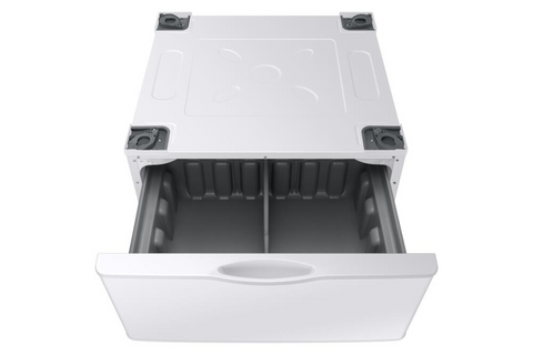 Washer/Dryer Laundry Pedestal with Storage Drawer - White