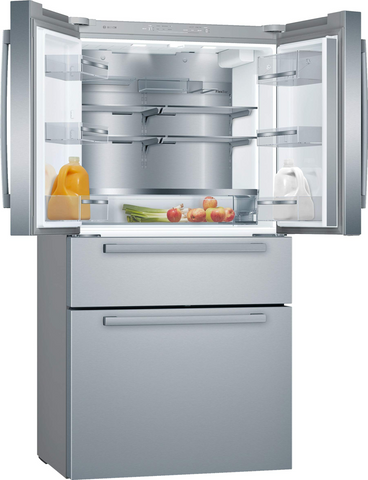 Bosch  800 Series 21-cu ft 4-Door Counter-depth French Door Refrigerator with Ice Maker