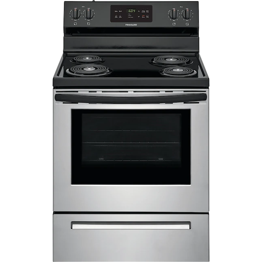 4 Elements 5.3-cu ft Self-Cleaning Freestanding Electric Range (Stainless Steel) (Common: 30-in; Actual: 29.875-in)