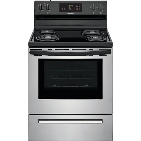 4 Elements 5.3-cu ft Self-Cleaning Freestanding Electric Range (Stainless Steel) (Common: 30-in; Actual: 29.875-in)