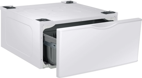 Washer/Dryer Laundry Pedestal with Storage Drawer - White