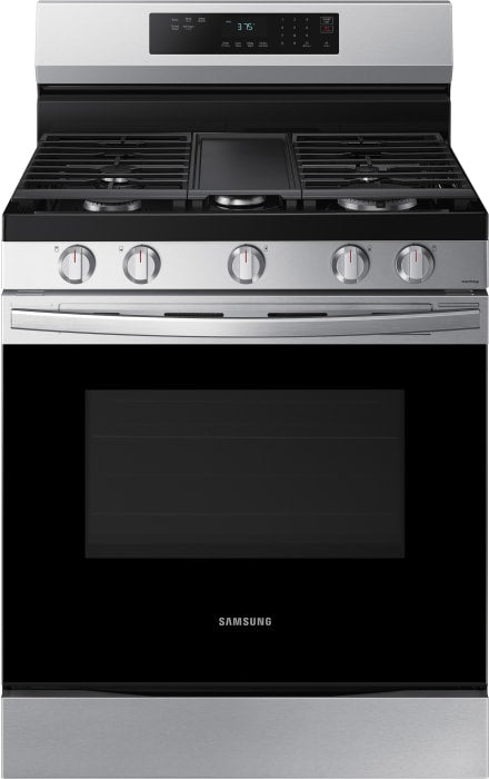 Samsung 6.0 cu. ft. Smart Freestanding Gas Range with 18K BTU Dual Power Burner & Self Clean in Stainless Steel