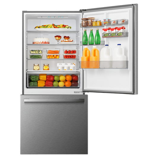 Hisense 17.1-Cu Ft Refrigerator with Ice Maker - Fingerprint-Resistant Stainless Steel