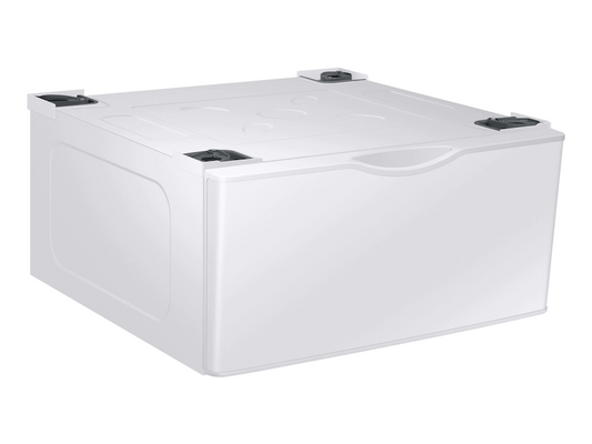 Washer/Dryer Laundry Pedestal with Storage Drawer - White
