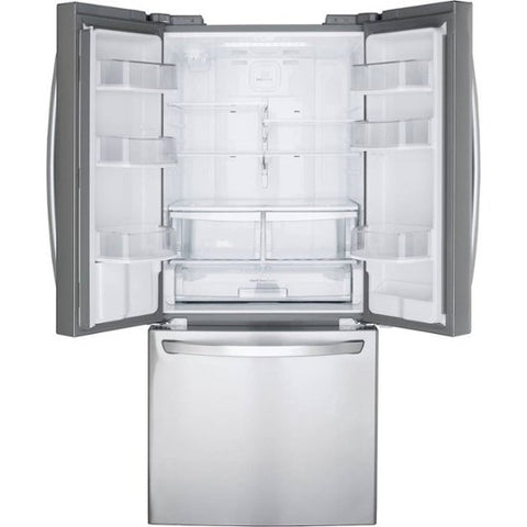 LG 21.8-cu ft French Door Refrigerator with Ice Maker (Stainless Steel) ENERGY STAR