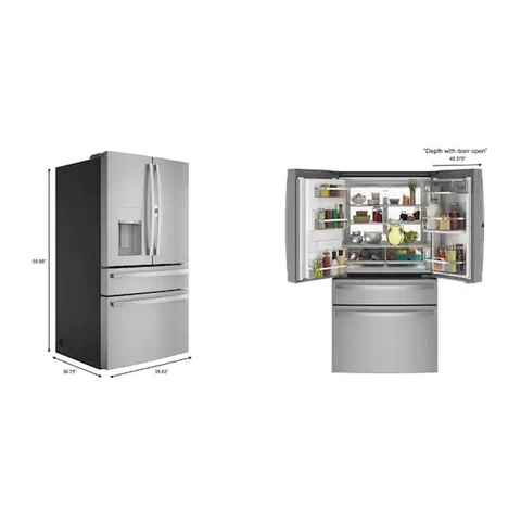 GE Profile™ 27.9 Cu. Ft. Smart Fingerprint Resistant 4-Door French-Door Refrigerator with Door In Door