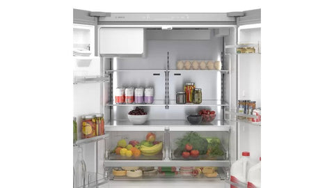 BOSCH 500 Series French Door Bottom Mount Refrigerator 36'' Easy clean stainless steel
