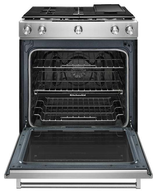 KitchenAid 30-Inch 5-Burner Gas Slide-In Convection Range