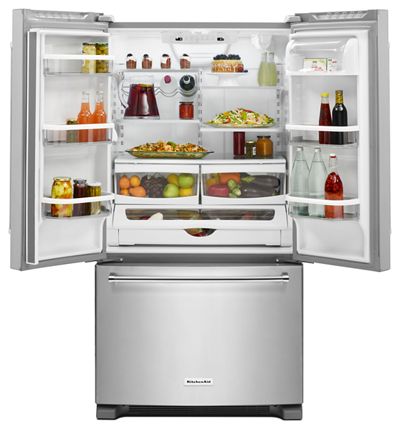 KitchenAid 20 cu. ft. 36-Inch Width Counter-Depth French Door Refrigerator with Interior Dispense