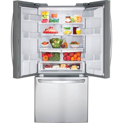 LG 21.8-cu ft French Door Refrigerator with Ice Maker (Stainless Steel) ENERGY STAR