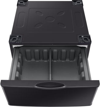 Samsung 27 Inch Pedestal for Smart Front Load Washer and Dryer: Fingerprint Resistant Black Stainless Steel