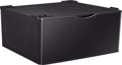 Samsung 27 Inch Pedestal for Smart Front Load Washer and Dryer: Fingerprint Resistant Black Stainless Steel