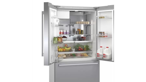 BOSCH 500 Series French Door Bottom Mount Refrigerator 36'' Easy clean stainless steel